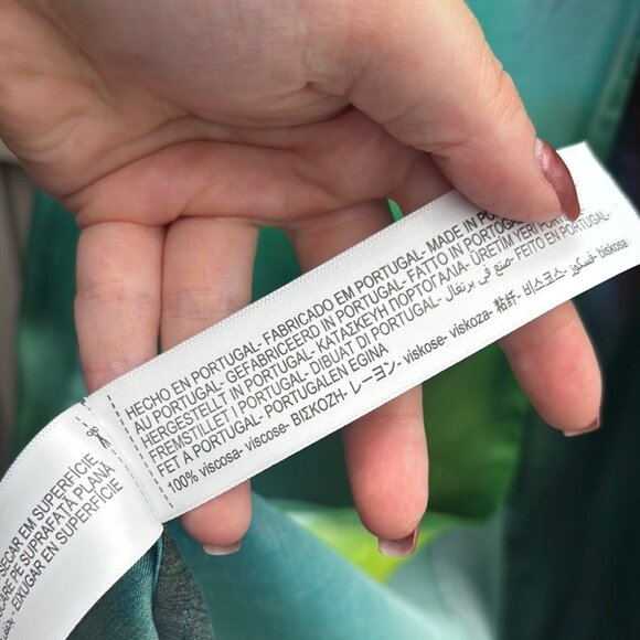 Massimo Dutti Teal Green Satin Dress - Picture 10 of 10